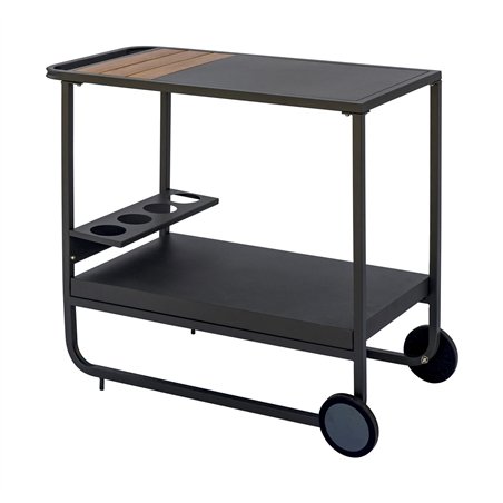 Carrello Con Ruote In Ferro e Resin Wood - Antracite