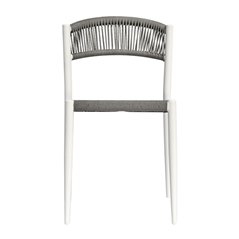 Sedia Milano In Alluminio - Wicker Grigio - Bianco
