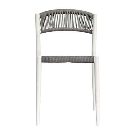 Sedia Milano In Alluminio - Wicker Grigio - Bianco