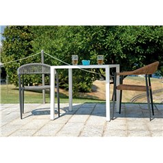 Greenwood Milano Garden Garden Chair with Armrests in Aluminum - Wicker Straw - Anthracite