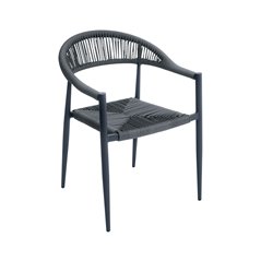 Sedia Milano In Alluminio - Wicker Grigio - Antracite