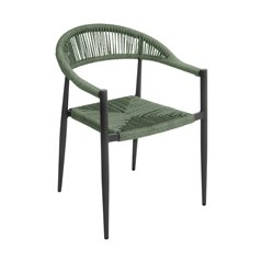 Sedia Milano In Alluminio - Wicker Verde - Antracite
