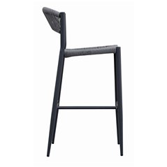 Sgabello Milano In Alluminio - Wicker Grigio - Antracite