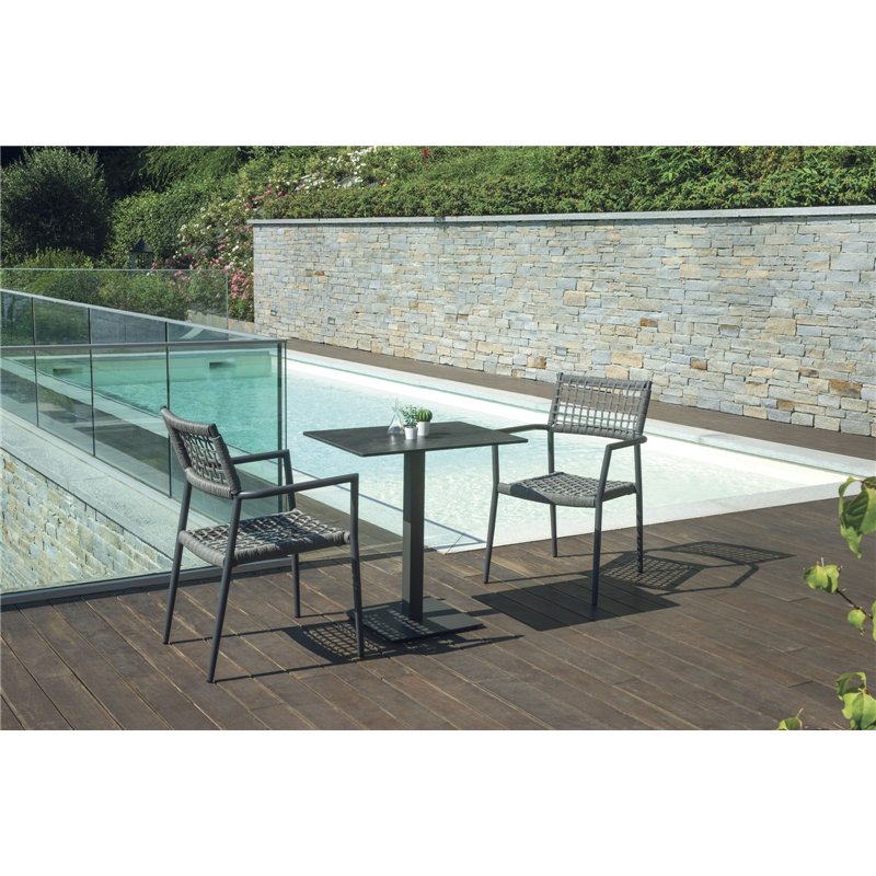 Sedia da Giardino Padova In Alluminio - Wicker Antracite - Antracite Greenwood