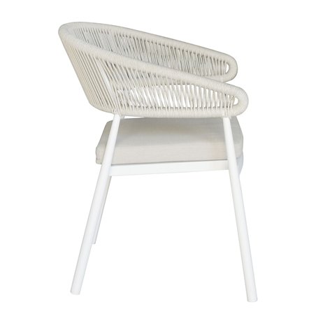Greenwood Perugia Aluminum Garden Chair - White Outdoor Rope - White