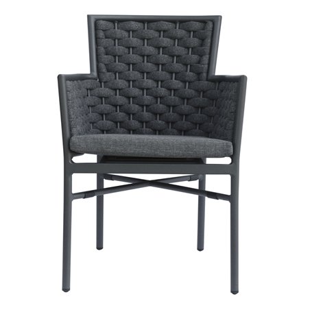 Sedia Bologna In Alluminio - Corda Per Esterni Antracite - Antracite