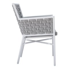 Greenwood Bologna Aluminum Garden Chair - White Outdoor Rope - White