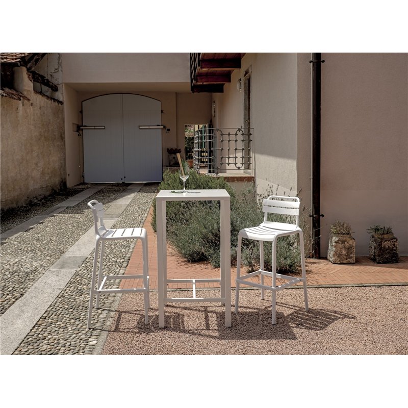 Greenwood Tavolo Iseo Alto In Acciaio 60x60 cm - Bianco Greenwood Tavolo Iseo Alto In Acciaio 60x60 cm - Bianco