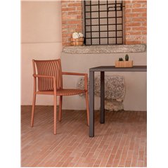 Sedia Siena In Polipropilene Con Fibra Di Vetro  - Mattone