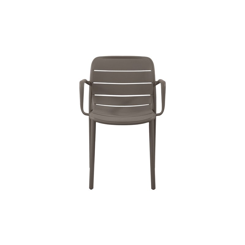 Greenwood Pisa Garden Garden Chair with Armrests in Polypropylene with Fiberglass - Dove Gray