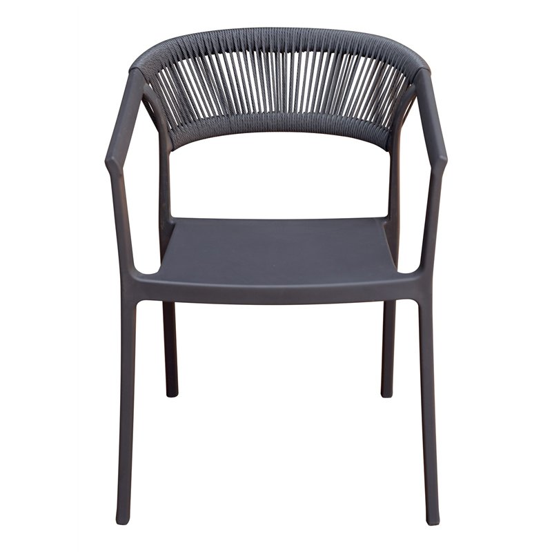 Greenwood Lione Garden Chair in Polypropylene with Fiberglass - Grey Outdoor Rope - Grey