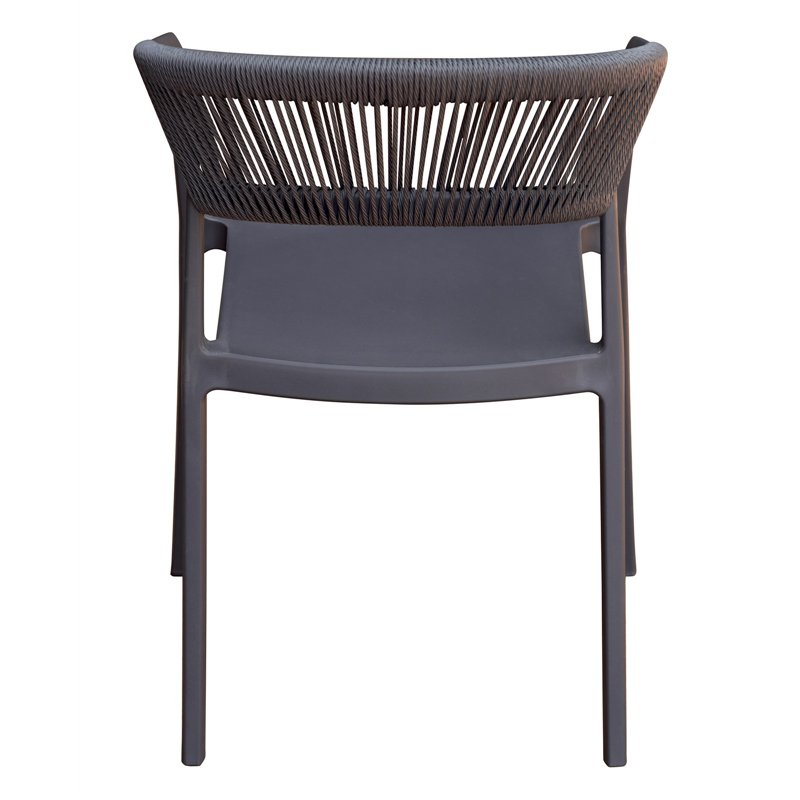 Greenwood Lione Garden Chair in Polypropylene with Fiberglass - Grey Outdoor Rope - Grey