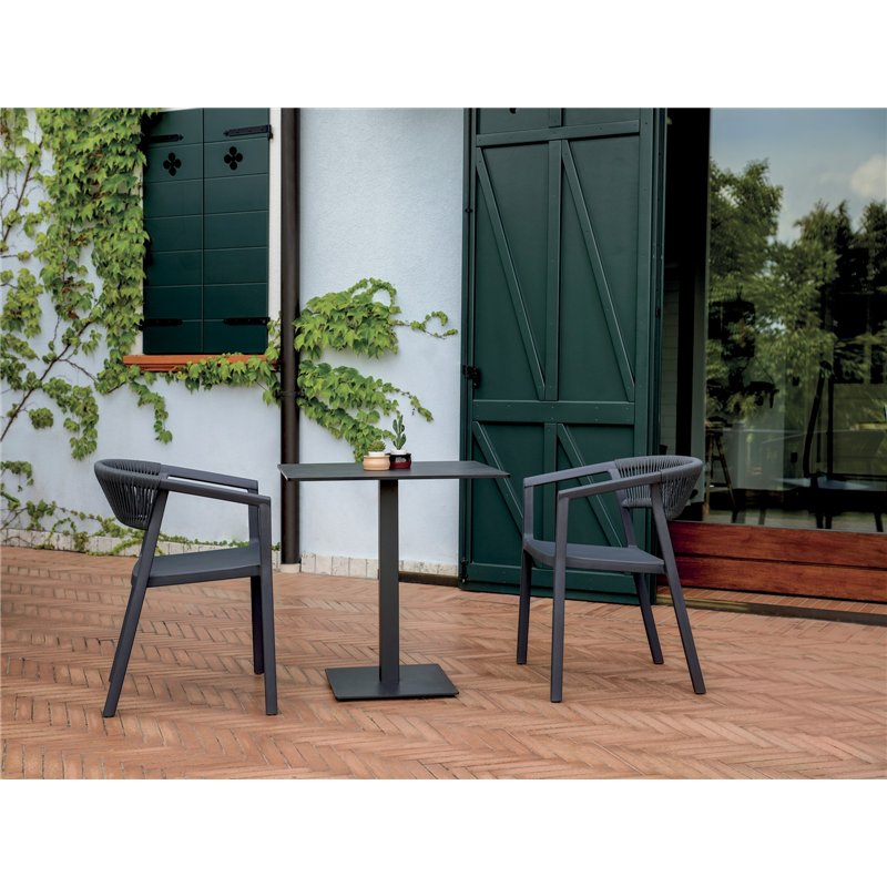 Greenwood Lione Garden Chair in Polypropylene with Fiberglass - Grey Outdoor Rope - Grey