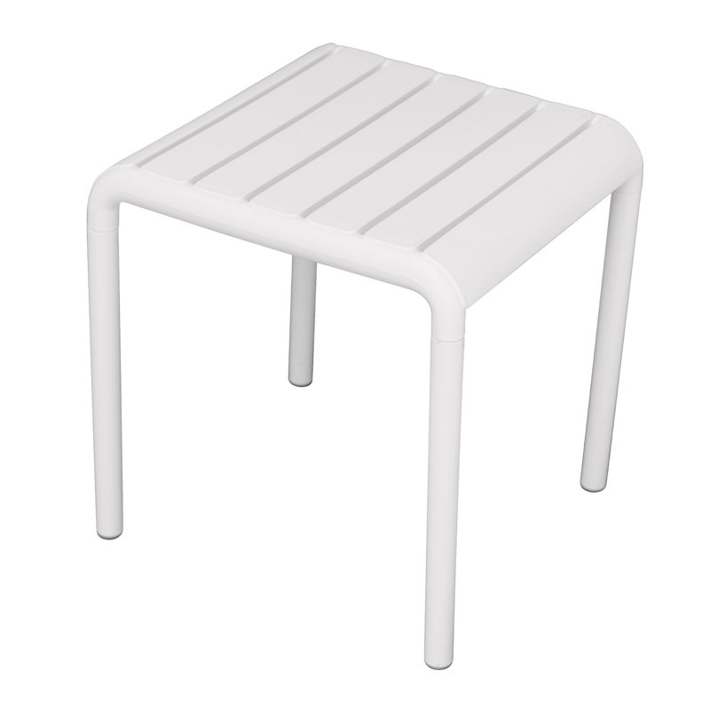 Greenwood Polypropylene Coffee Garden Table with Fiberglass 45x45 cm - White