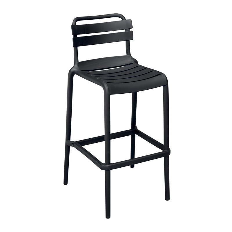 Greenwood Monza Stool in Polypropylene with Fiberglass - Anthracite