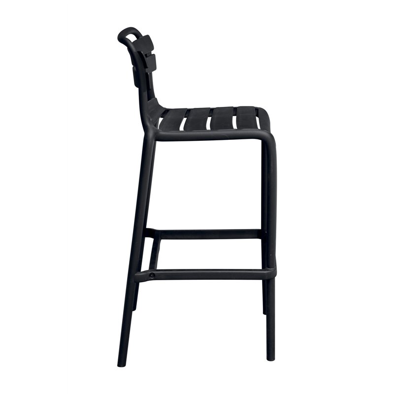 Greenwood Monza Stool in Polypropylene with Fiberglass - Anthracite