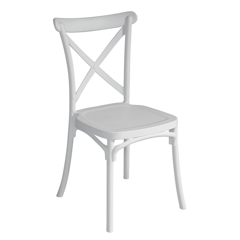 Sedia da Giardino Trattoria In Polipropilene Con Fibra Di Vetro - Bianco Greenwood