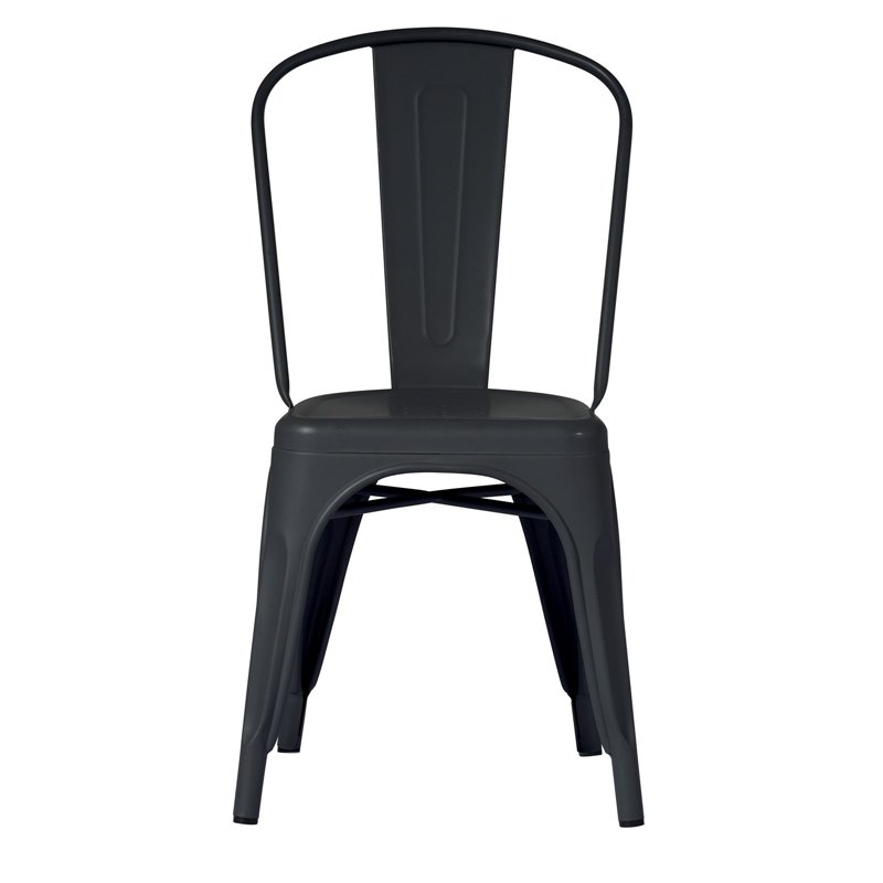 Greenwood Sheet Metal Garden Chair - Lead - Stackable