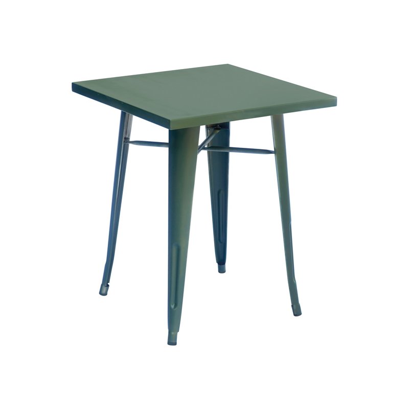 Tavolo da Giardino In Lamiera 60x60 cm - Verde Militare Greenwood