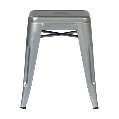 Sgabello Basso In Lamiera - Silver - Impilabile