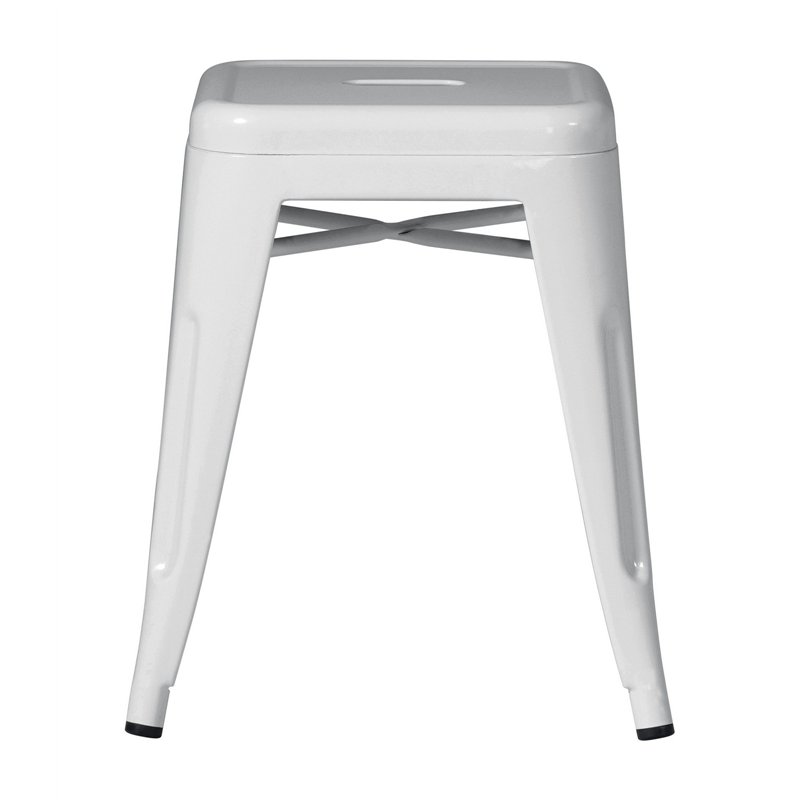 Greenwood Low Sheet Metal Stool - Ivory - Stackable