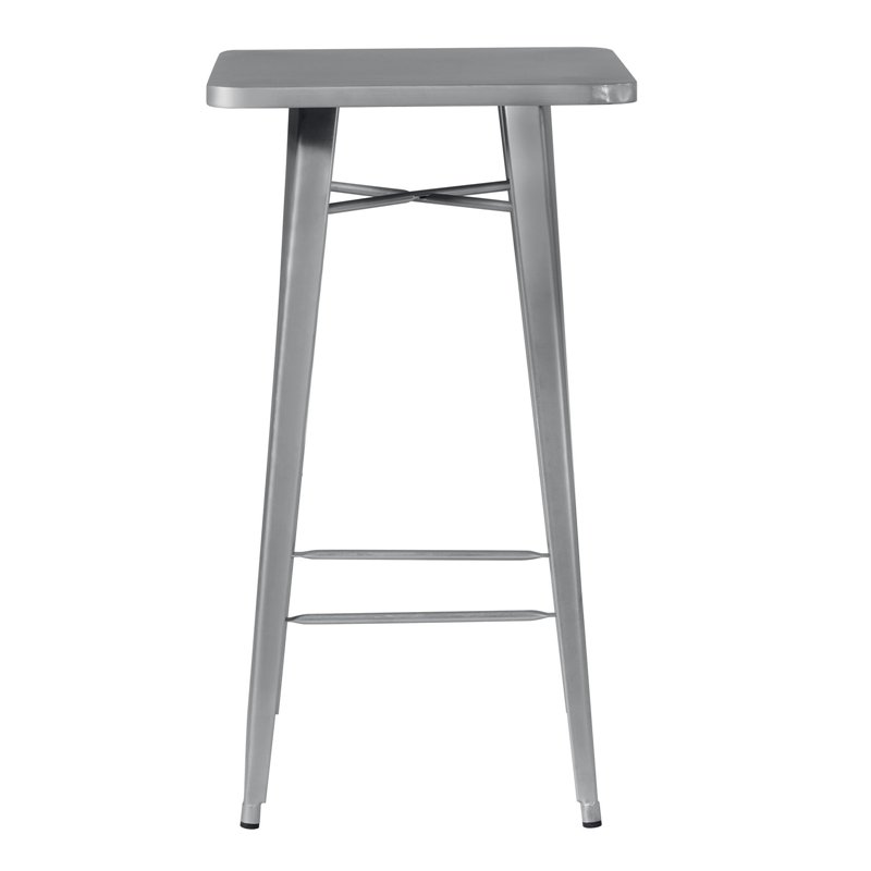Tavolo da Giardino Alto In Lamiera 60x60 cm - Silver Greenwood Tavolo da Giardino Alto In Lamiera 60x60 cm - Silver Greenwood