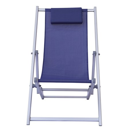 Sdraio Mare Professionale In Alluminio - Textilene Blu