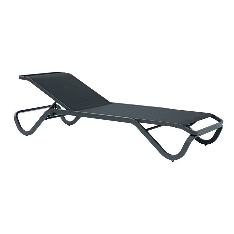 Greenwood Vieste Aluminum Sunbed - Gray Textilene - Anthracite