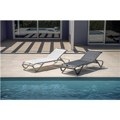 Lettino Vieste In Alluminio - Textilene Grigio - Antracite