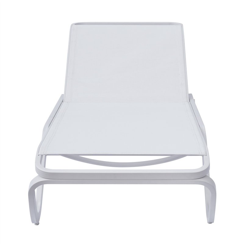 Greenwood Lettino Vieste In Alluminio - Textilene Bianco - Bianco