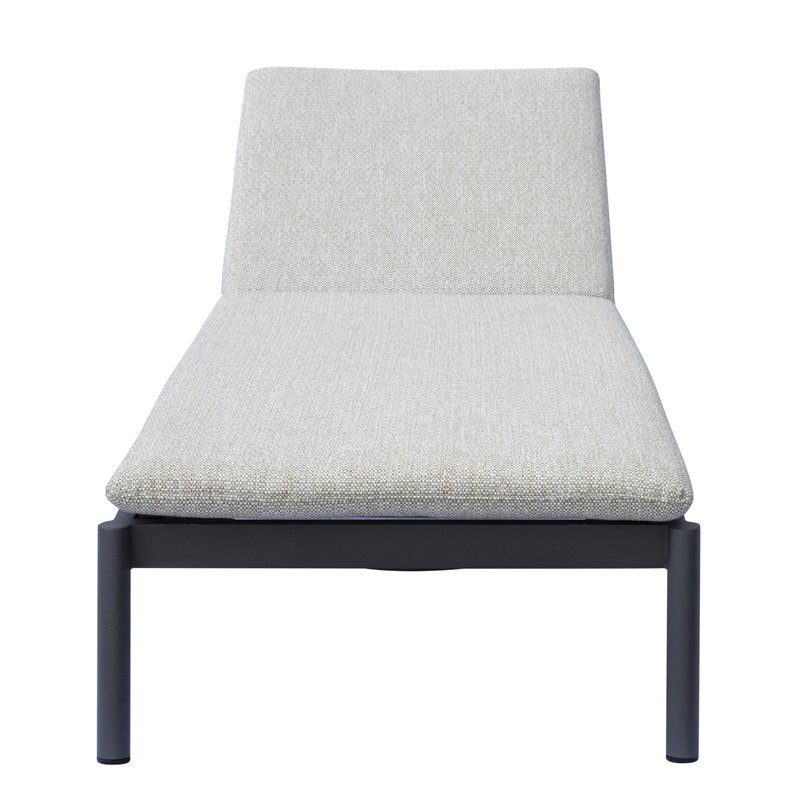 Greenwood Lettino Porto Cervo In Alluminio - Textilene Grigio - Cuscino Ecru' - Antracite