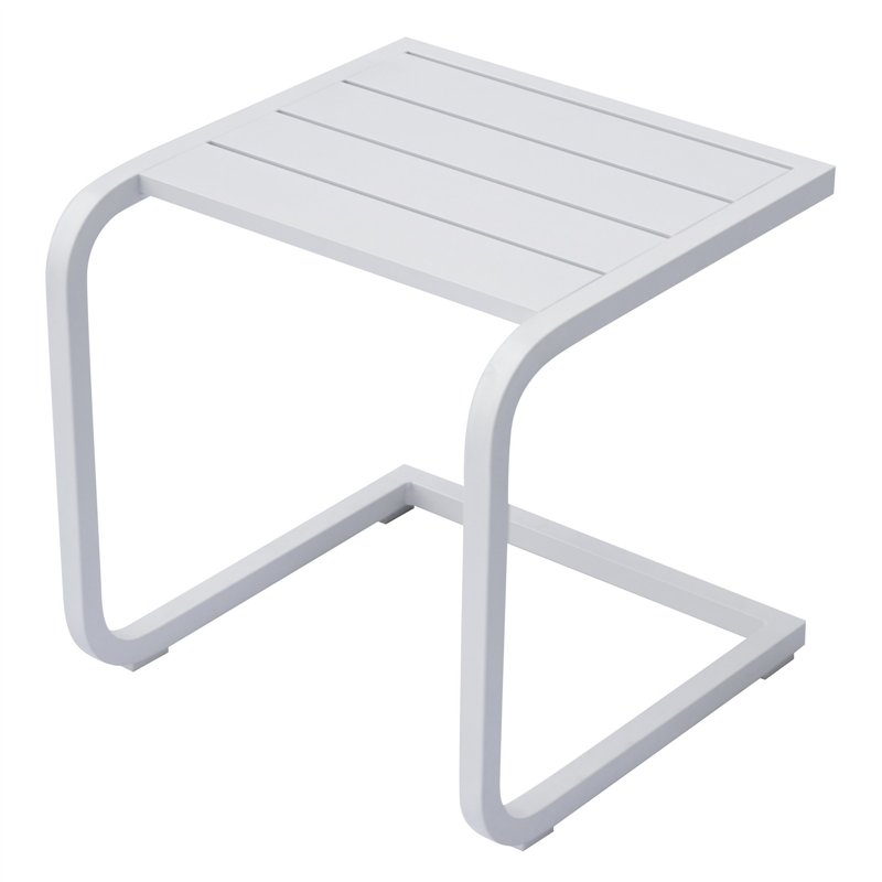 Tavolino da Giardino In Alluminio - Bianco Greenwood