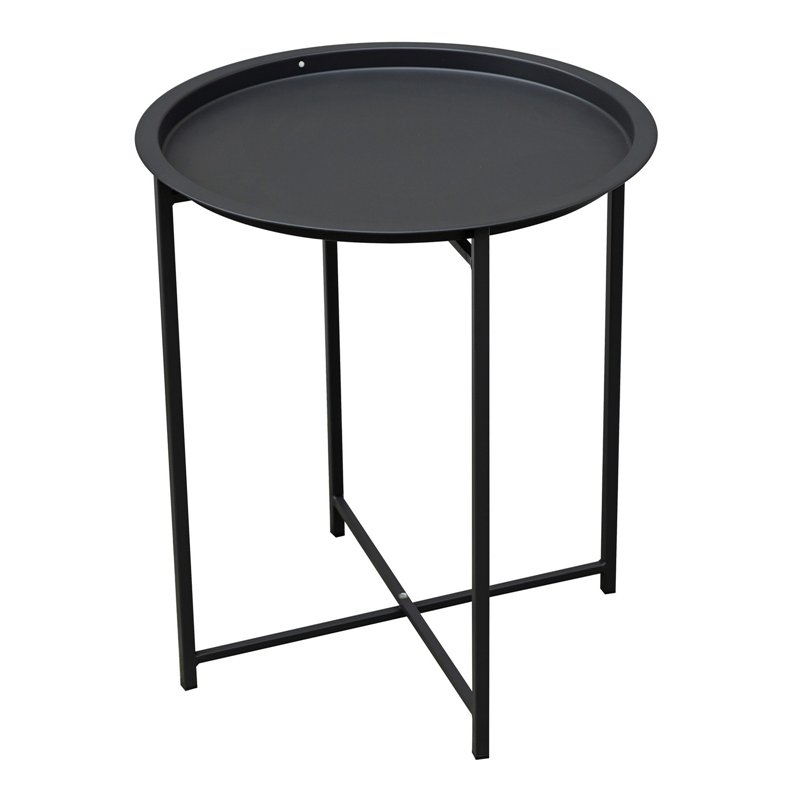 Tavolino da Giardino Rotondo In Ferro Ø46 cm - Antracite Greenwood