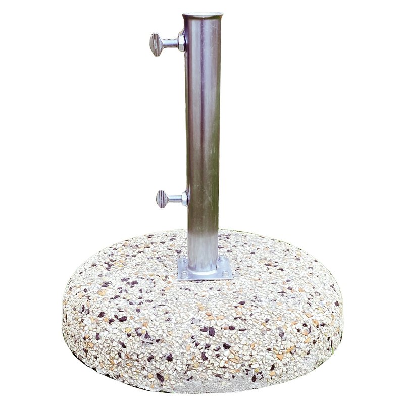 Greenwood Terrazzo concrete parasol base Ø45 cm 25 kg - Ø45 mm tube with 4-screw plate