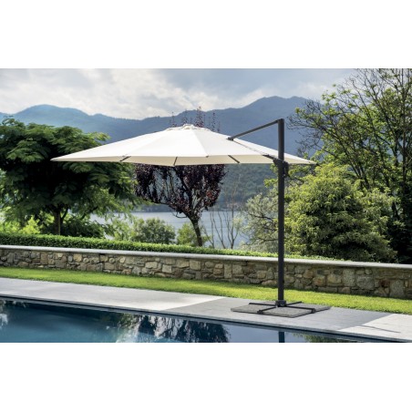 Ombrellone da Giardino Colorado In Alluminio con Palo Laterale 3x4 mt Ecru' - Antracite Greenwood