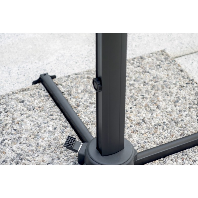 Greenwood Ombrellone Colorado In Alluminio con Palo Laterale 3x4 mt Ecru' - Antracite