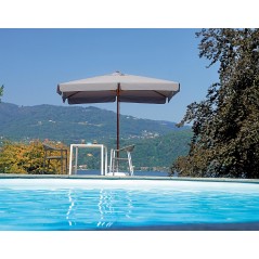 Greenwood Ombrellone In Legno 3x4 m- Grigio - Legno - Serie De Lux