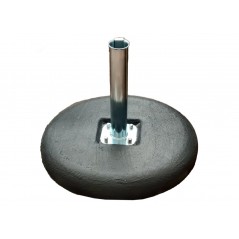 Base per Ombrellone da Giardino in Cemento Grigio ø54 Cm - Kg 35 - Tubo ø55 Mm Con Piastra A 4 Viti E Maniglie In Acciaio Greenw
