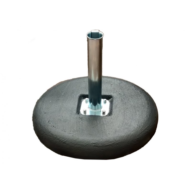 Greenwood Grey concrete parasol base Ø54 cm 35 kg - Ø55 mm tube with 4-screw plate and steel handles