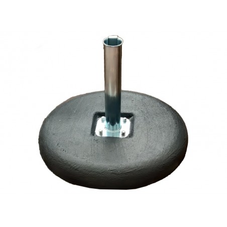 Base per Ombrellone da Giardino in Cemento Grigio ø54 Cm - Kg 35 - Tubo ø55 Mm Con Piastra A 4 Viti E Maniglie In Acciaio Greenw