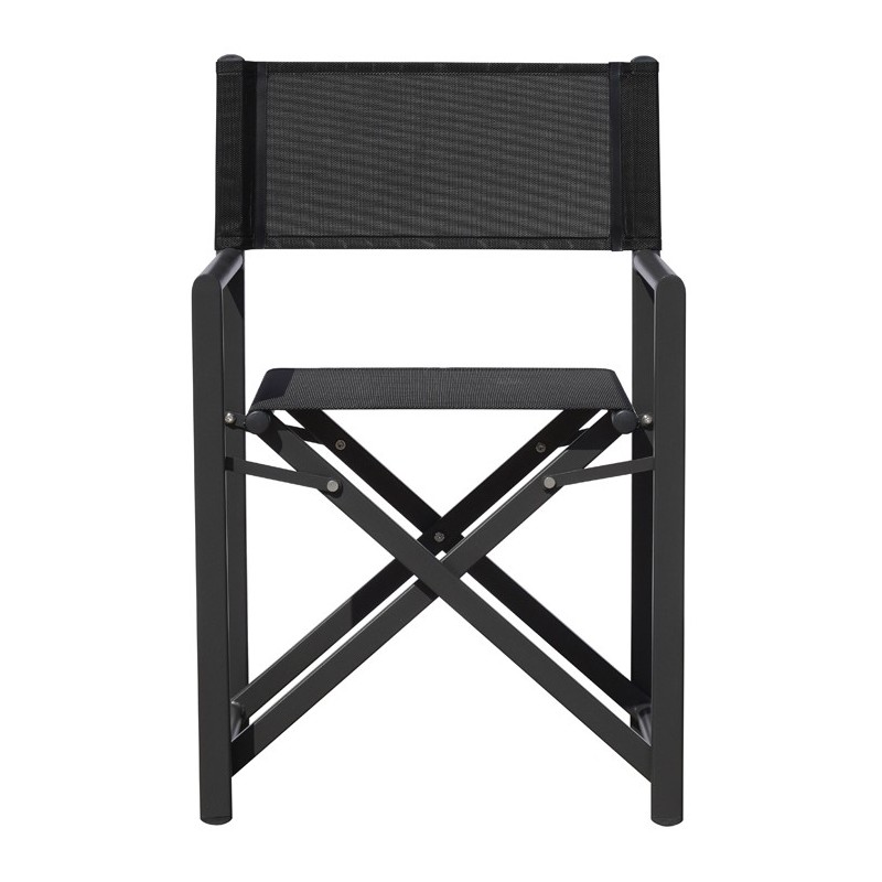 Greenwood Paros Directors Garden Chair in Aluminum - Black Textilene - Anthracite