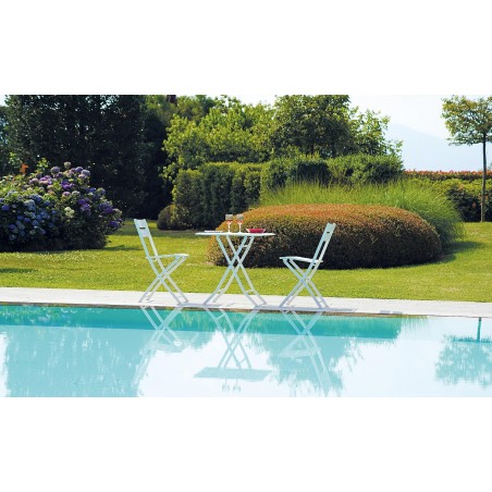 Sedia da Giardino Lucca In Alluminio - Bianco - Pieghevole Greenwood