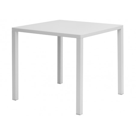 Tavolo da Giardino Garda In Acciaio 80x80 cm - Bianco - Autolivellante Greenwood