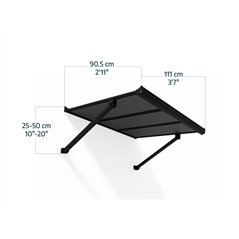 Canopia Augustine Pensilina Da Esterno 111X90 cm - Struttura nera Pannelli grigio opaco