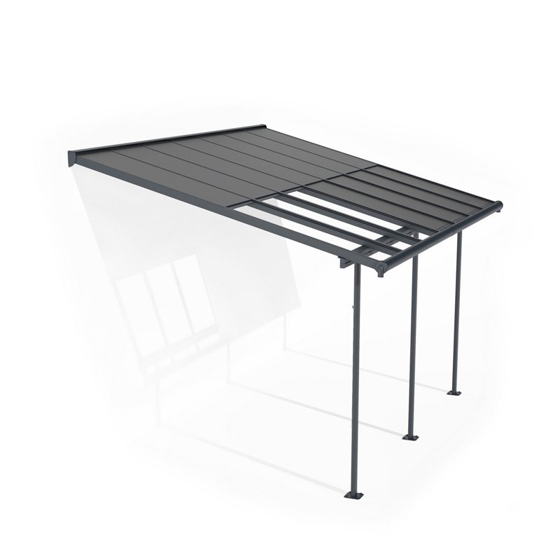 Canopia Sierra Cabrio Wall-Mounted Aluminum Pergola 3x4.3 m Gray - Adjustable Shade Panels