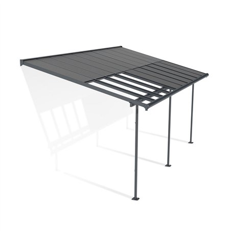 Canopia Sierra Cabrio Pergola Addossata in Alluminio 3X6.2 m Grigio - Pannelli Ombreggianti Mobili