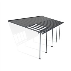 Canopia Sierra Cabrio Pergola Addossata in Alluminio 3X8.6 m Grigio - Pannelli Ombreggianti Mobili