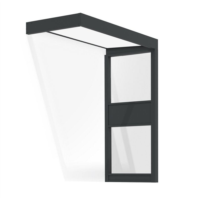 Canopia Sophia Outdoor Door Canopy 215x95 cm + Side Wall - White Opal Gray