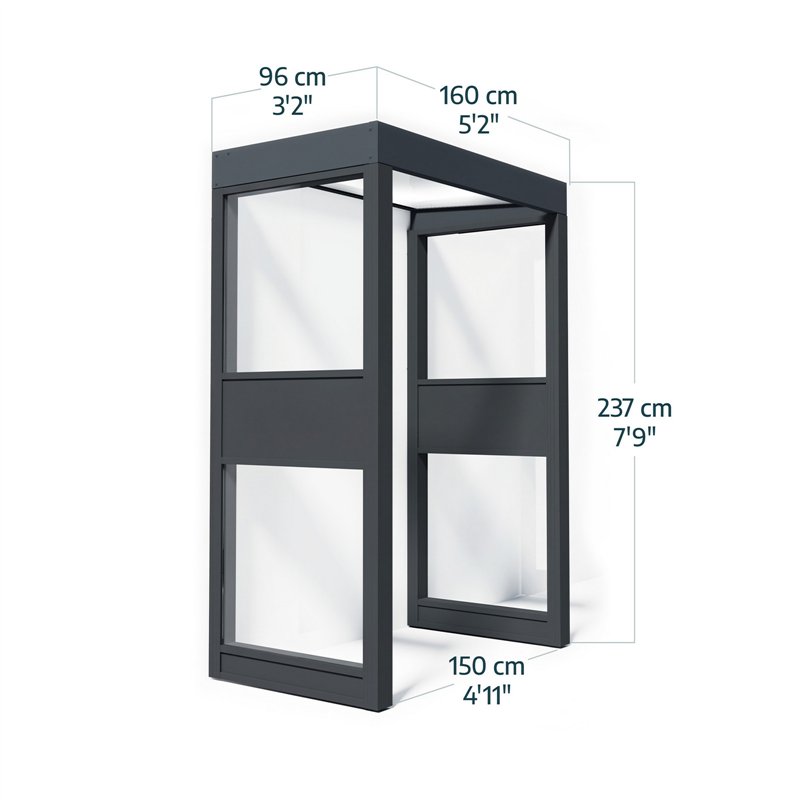 Canopia Sophia Outdoor Door Canopy 160x95 cm + 2x Side Walls - White Opal Gray