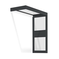 Canopia Sophia Pensilina Da Esterno 215X95 cm + Parete laterale- Grigio Trasparente